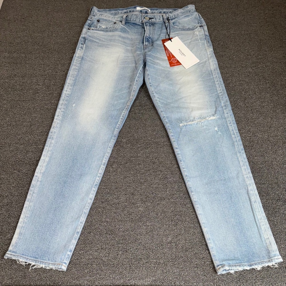 NWT Moussy Vintage Vivian Skinny Jeans Light Blue Distressed Made in Japan Sz 30